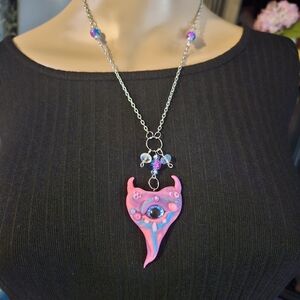Pink and Blue Pendant Necklace